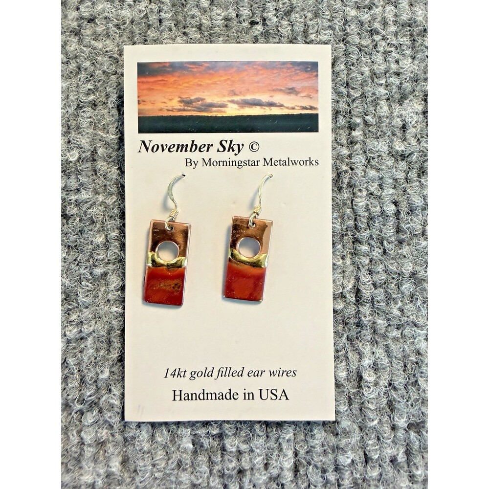 Morningstar Metalworks November Sky Earrings Copper Brass USA